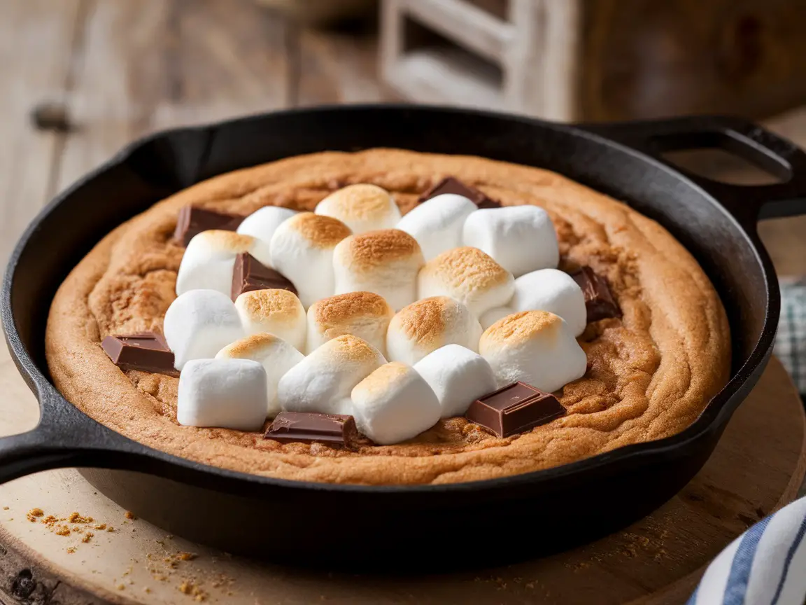Decadent Smoked S’mores Skillet Cookie Recipe
