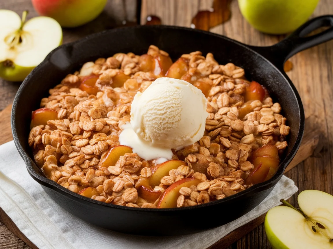 Smoked Apple Crisp with Buttery Oat Topping