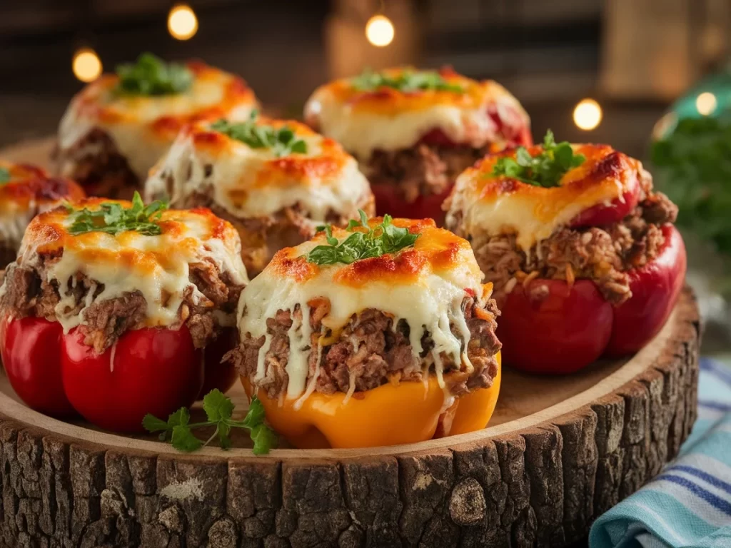 Decadent Smoked Stuffed Bell Peppers with Cheese and Meat