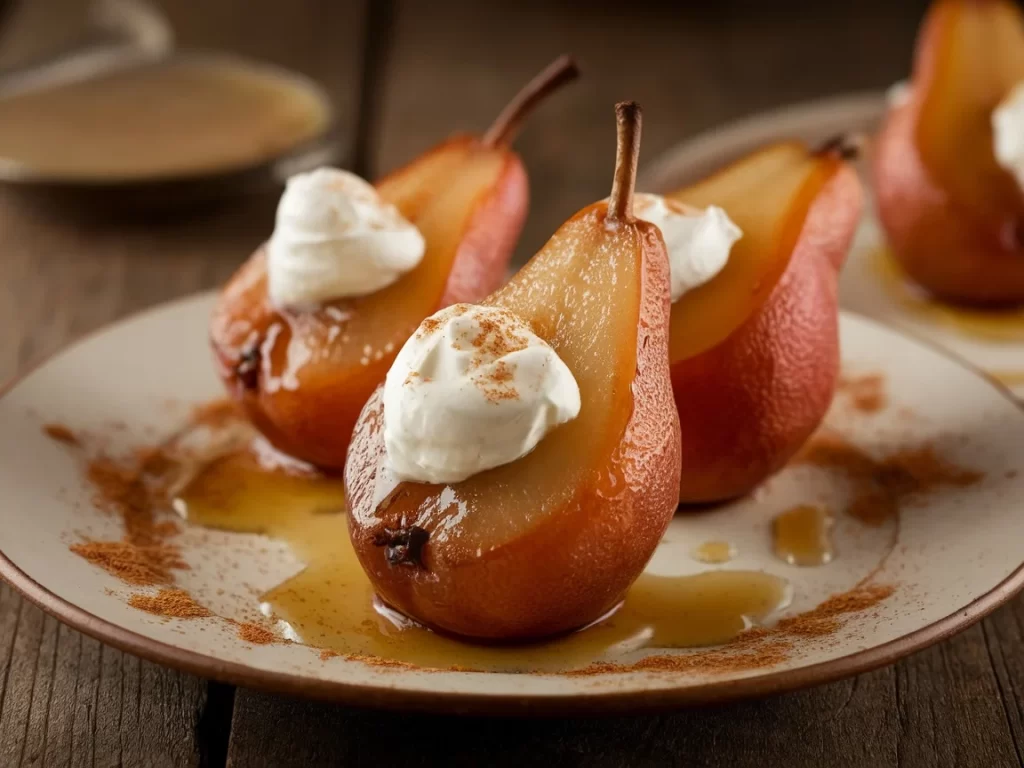 Smoked Honey-Roasted Pears with Vanilla Mascarpone