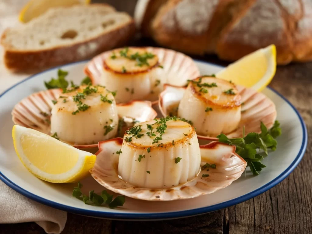 Tender Smoked Scallops with Garlic Herb Butter