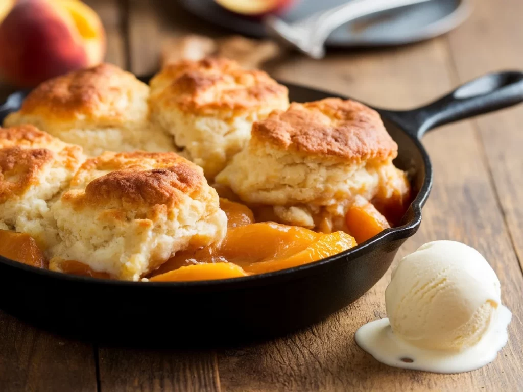 Smoky Peach Cobbler Skillet